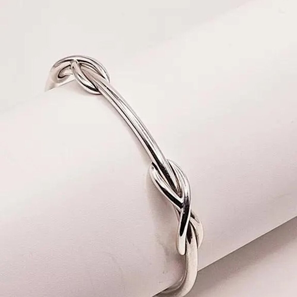 Tiffany & Co Sterling Silver Double Infinity Knot Cuff Bracelet